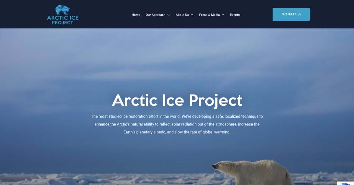 Arctic Ice Project Non Profit Website Example