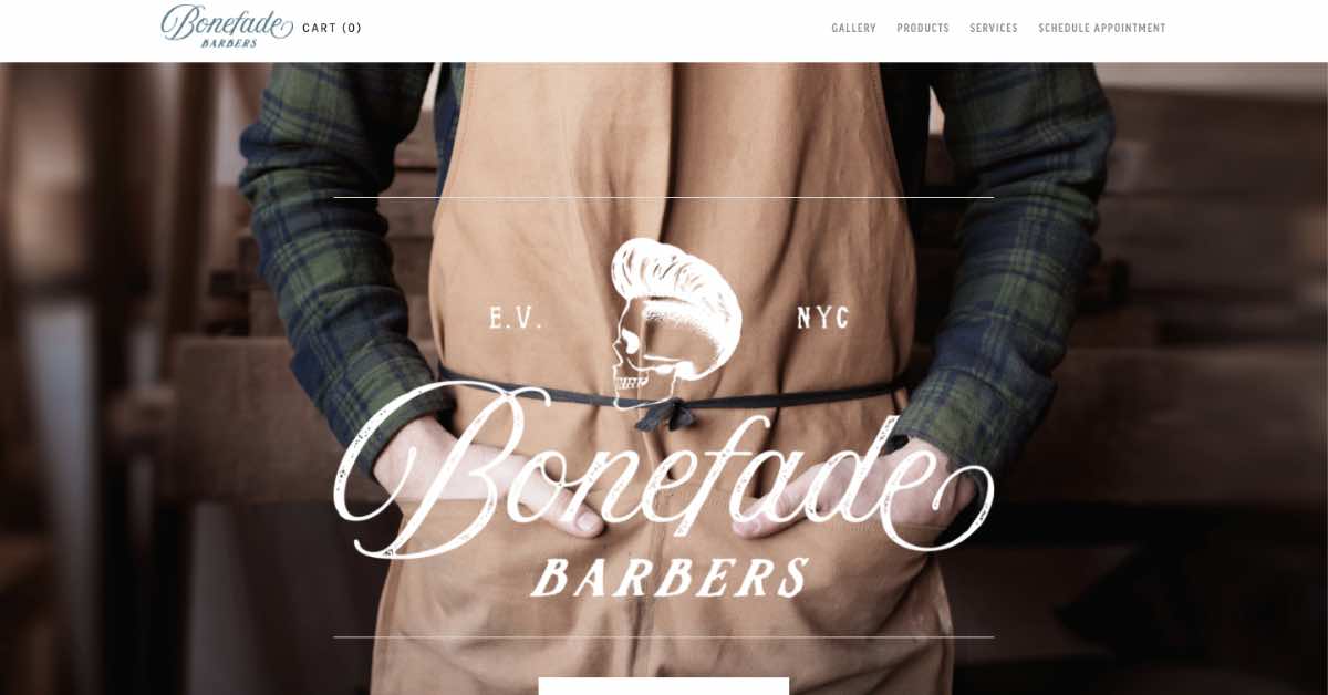 Bonefade Barber Website Example