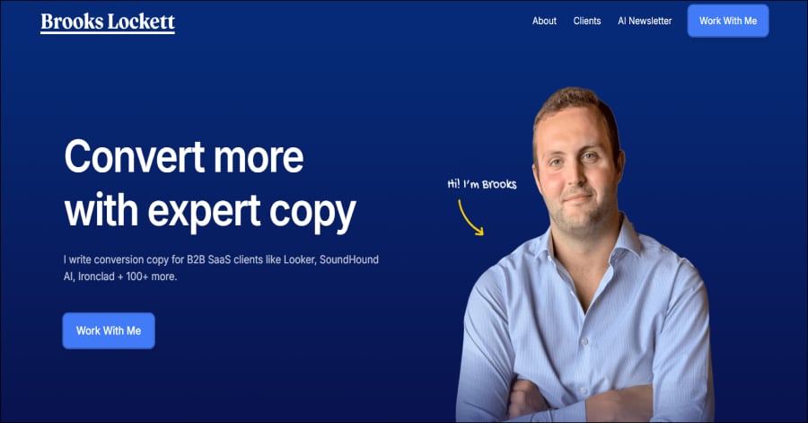 Brooks Lockett - Copywriter Website brooks lockett - copywriting website example