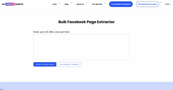 Bulk Facebook Page Extractor