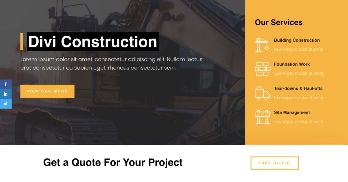 Codeless Construction Example Website