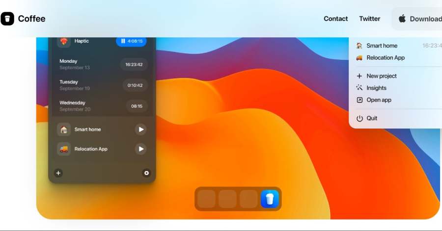 Coffee - Glassmorphism Website Examples