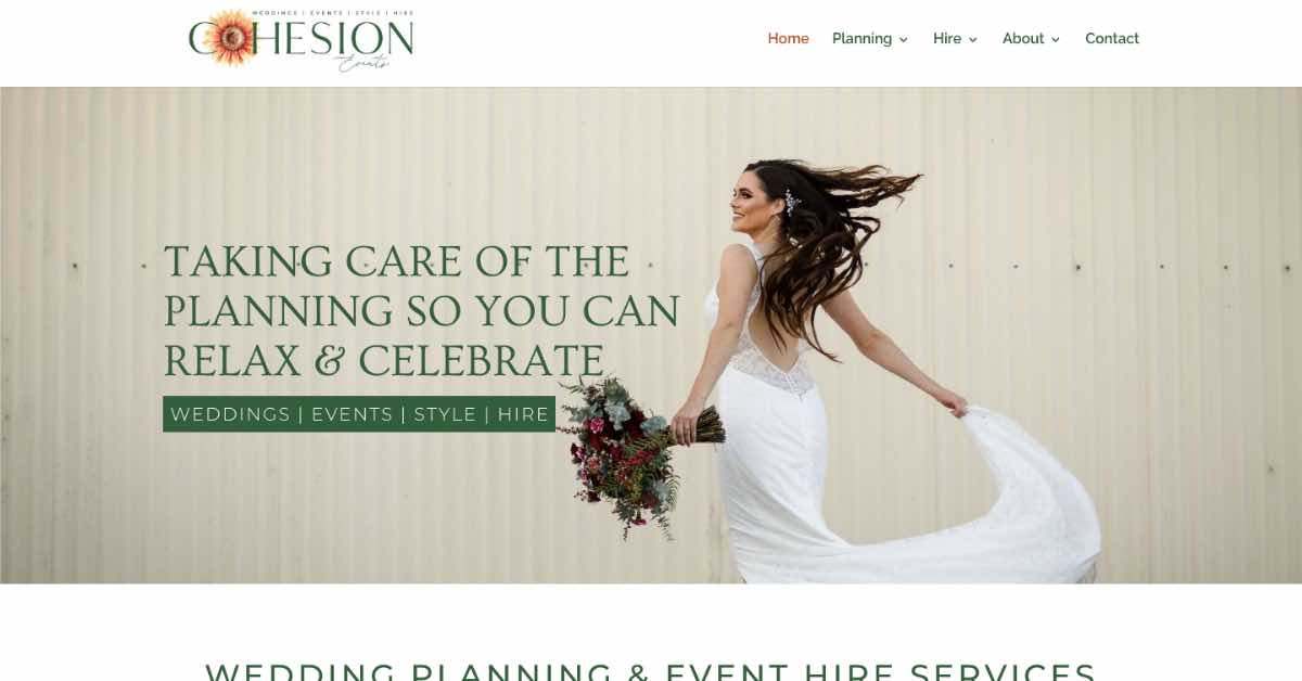 Cohesion Wedding Planner Website Example