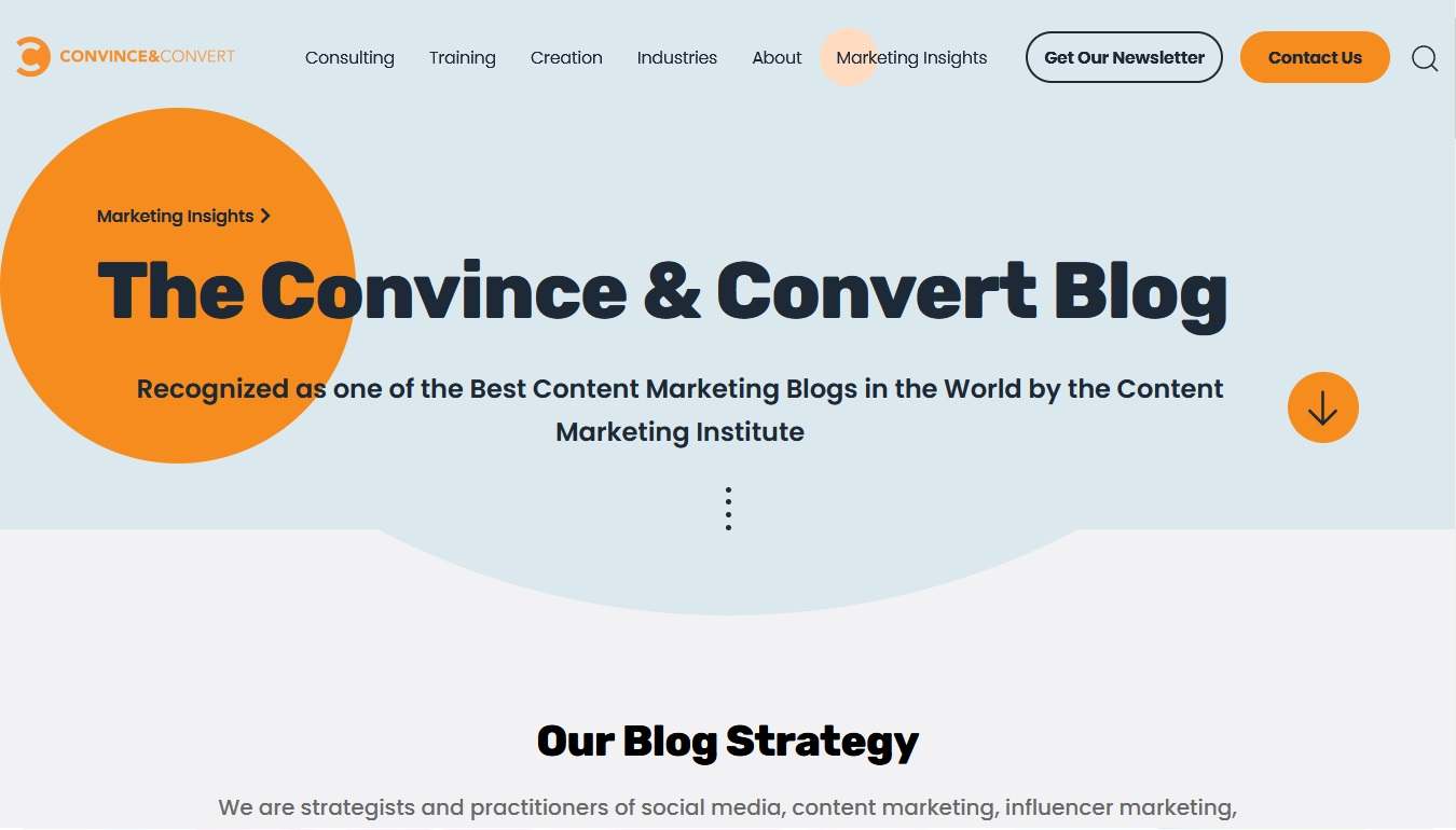 Convince & Convert - Blog Website Example