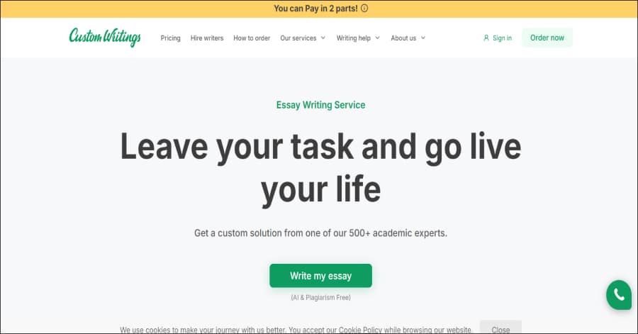 Custom Writings - Copywriter Website