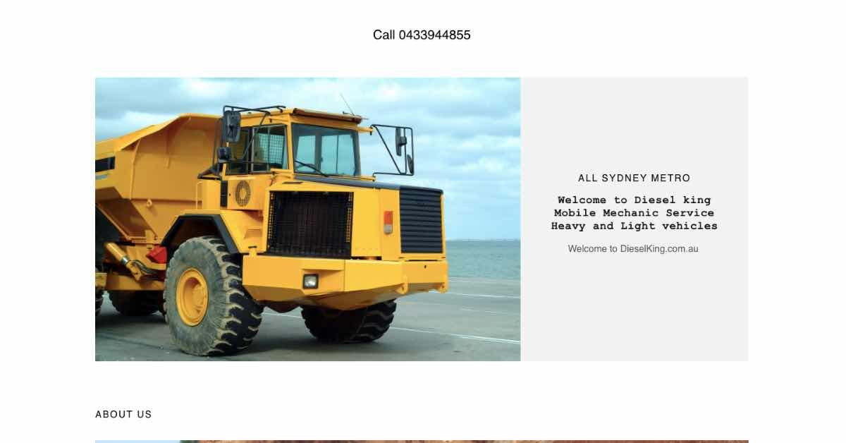 Diesel King Auto Repair Website Example