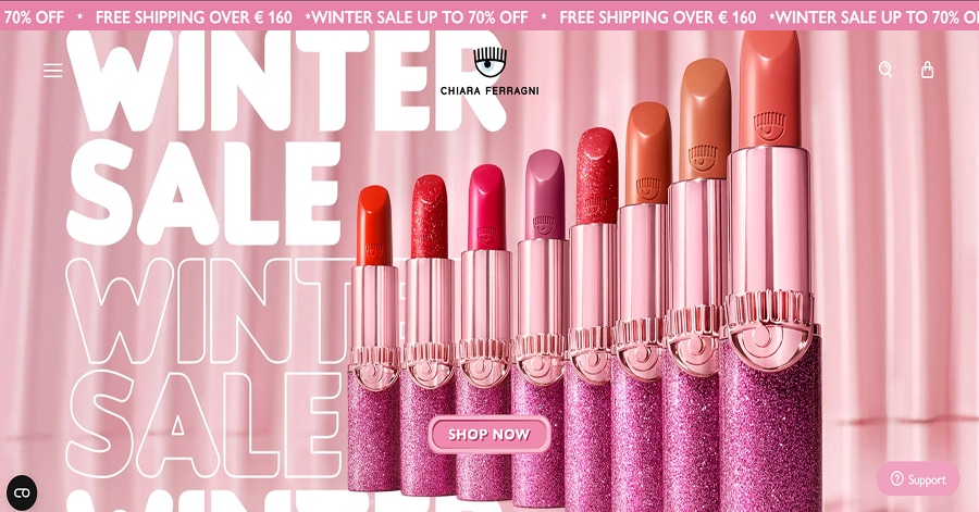 Ferragani - Influencer Website Examples chiara ferragni - influencer website example