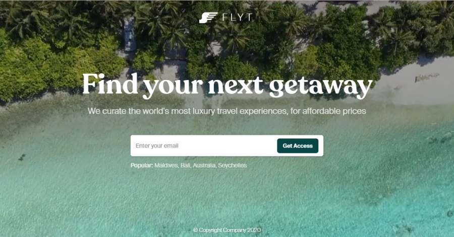 Flyt - Teaser Website Examples