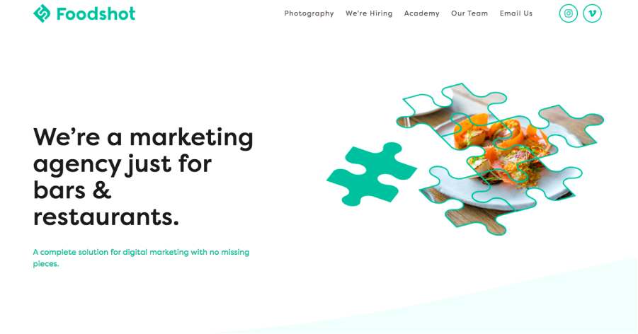 Foodshot Squarespace Website Example