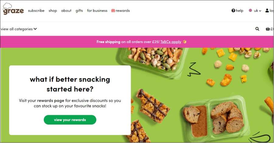 graze shop - Website Tab Examples