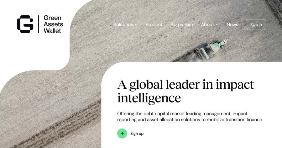 Green Assets Wallet Financial Website Example