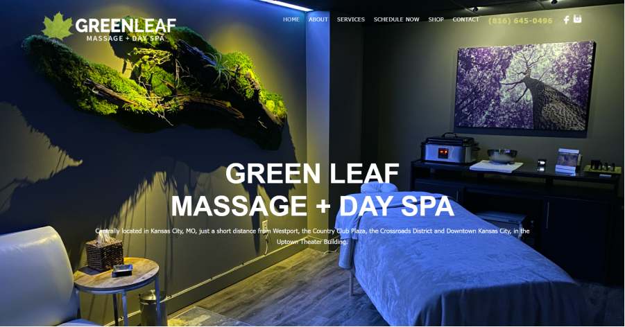 Green Leaf Massage + Day Spa - Massage Website Example