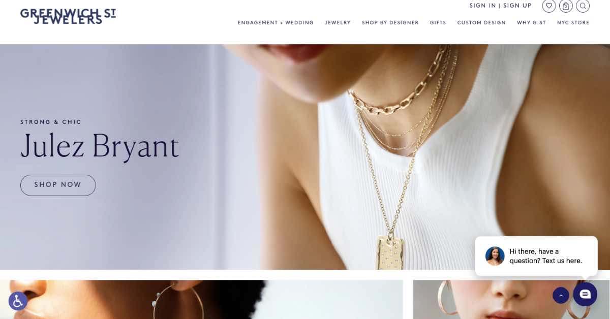Greenwich Jewelry Website Example
