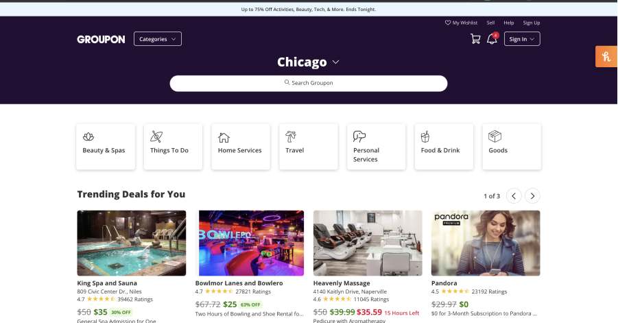 Groupon Nodejs website example