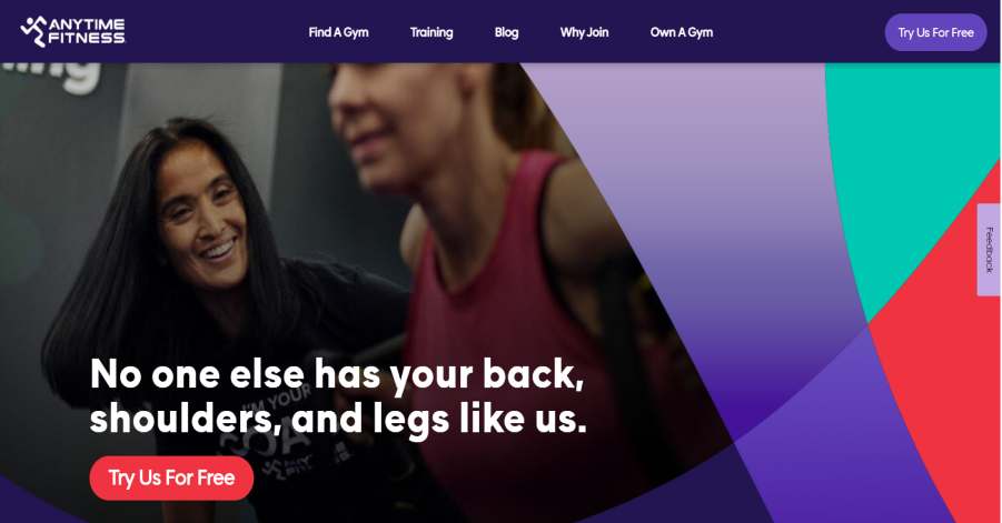 Membership Website Examples - Anytime Fitness