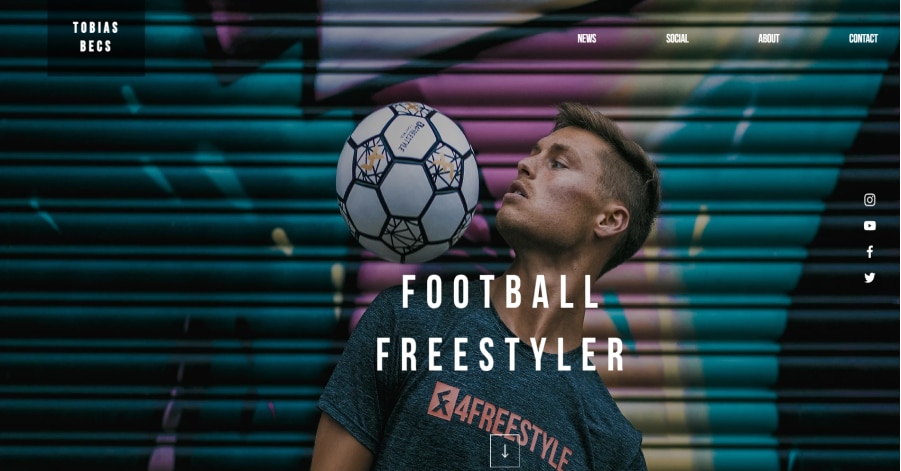 Influencer Website Examples - Tobias Becs