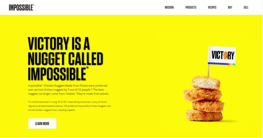 Impossible Foods - GatsbyJS Website Example