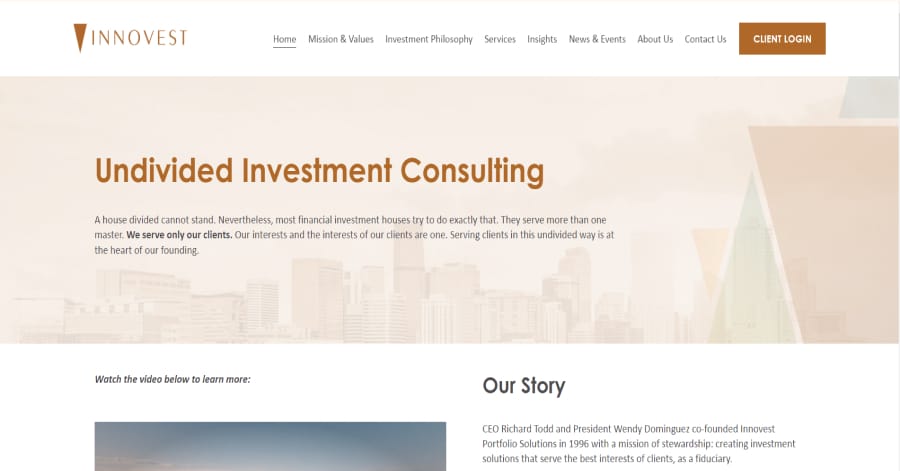 Innovest - Advisor Website Design