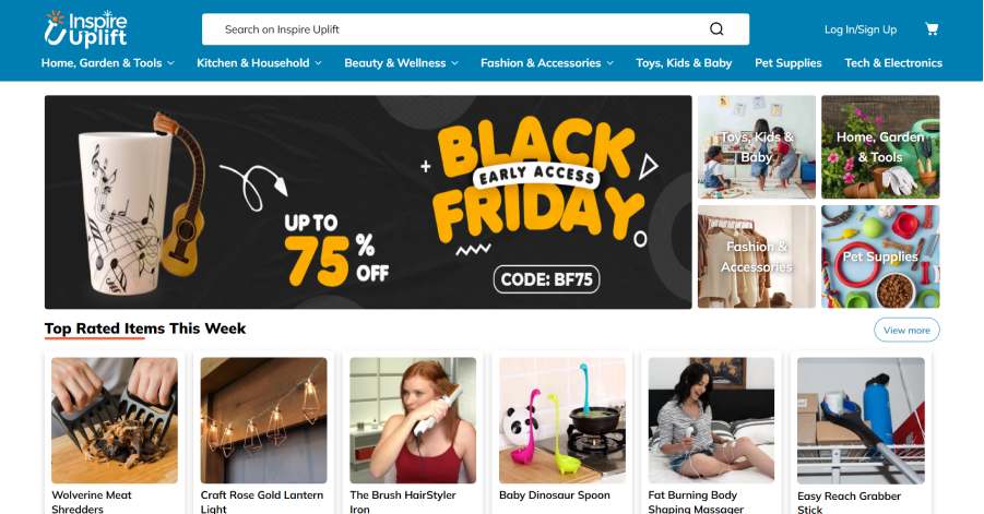 Inspire Uplift - Dropshipping Website Example