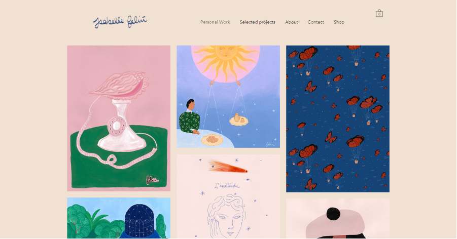Isabelle Feliu - Cartoonist Website Example