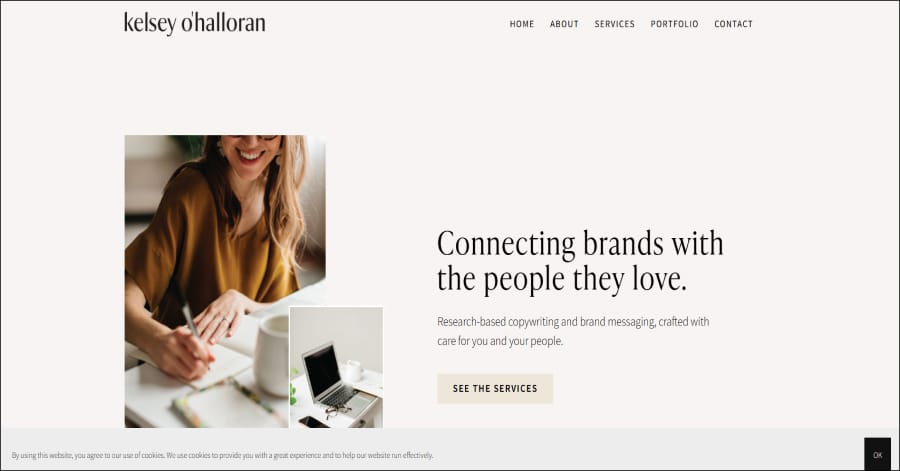 Kelsey O'Halloran - Copywriter Website kelsey o’halloran - copywriting website example