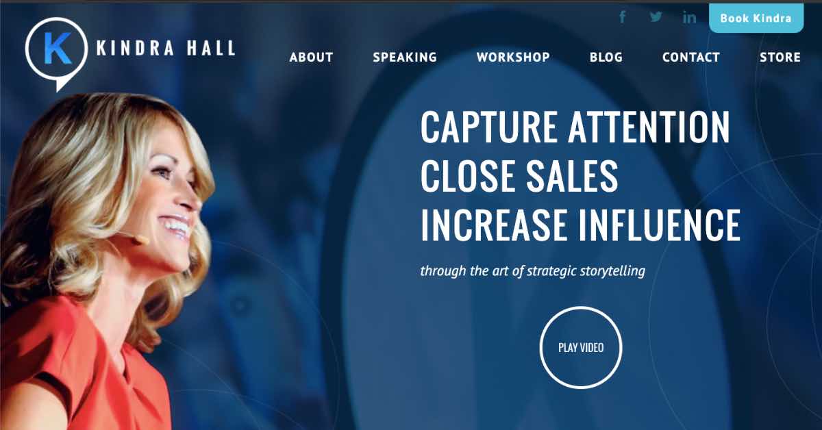 Kindra Hill Public Speaker Website Example