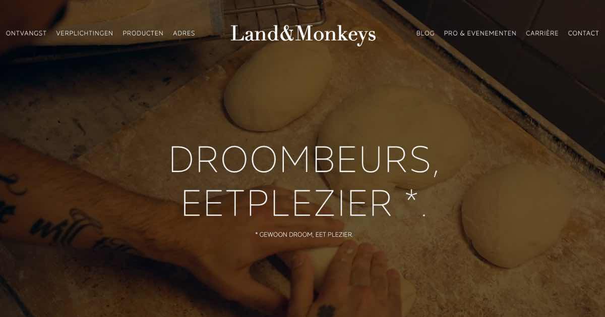 Land & Monkeys Bakery Website Example