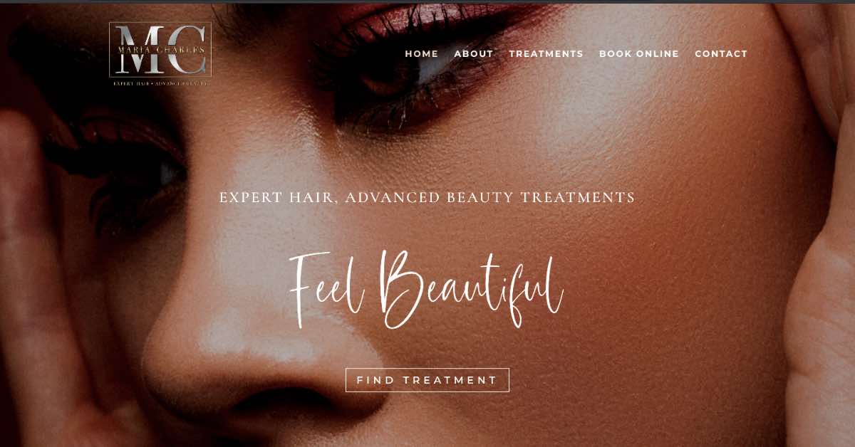 Maria Charles Beauty Website Example