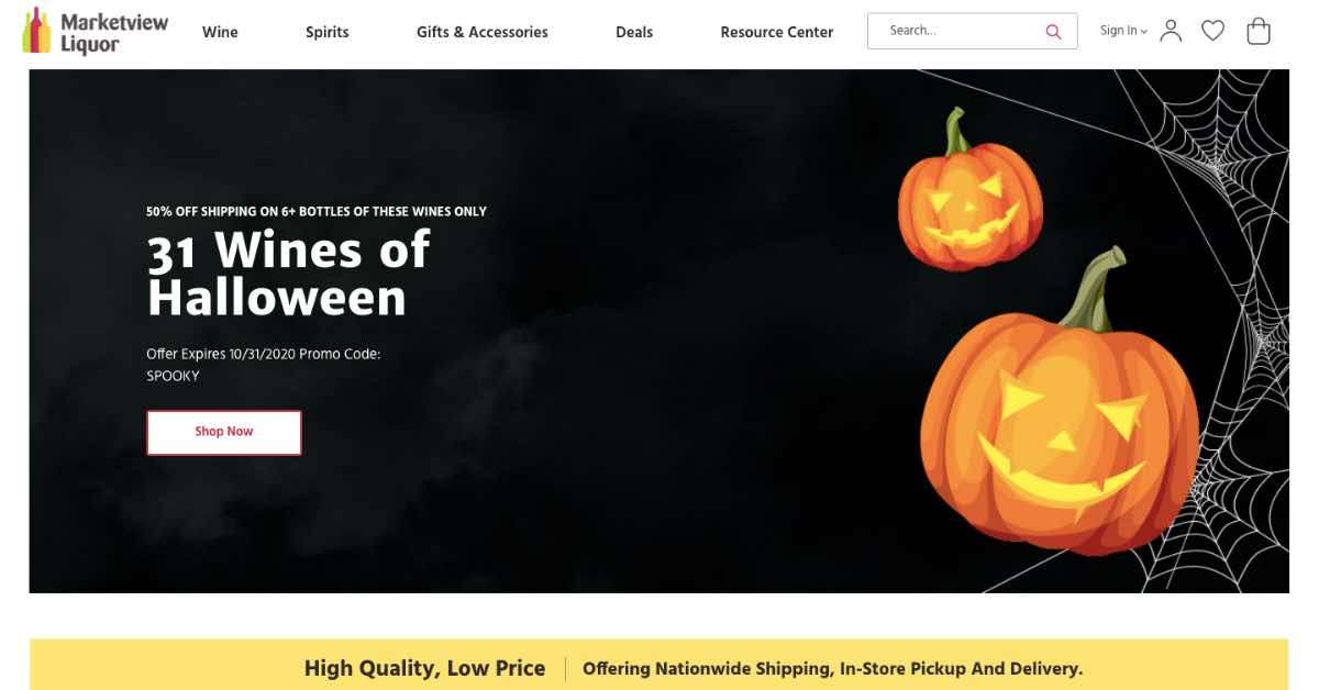 Market View Liquor Store Website Example