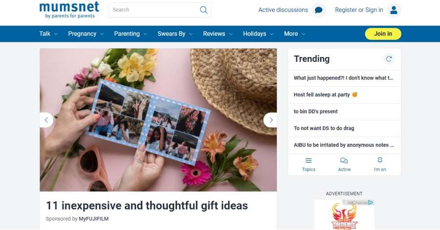 Mumsnet - Family Website Examples