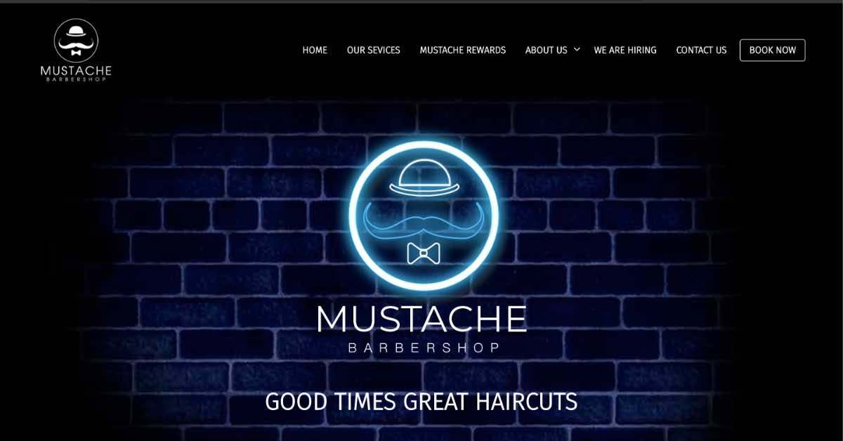 Mustache Barber Website Example
