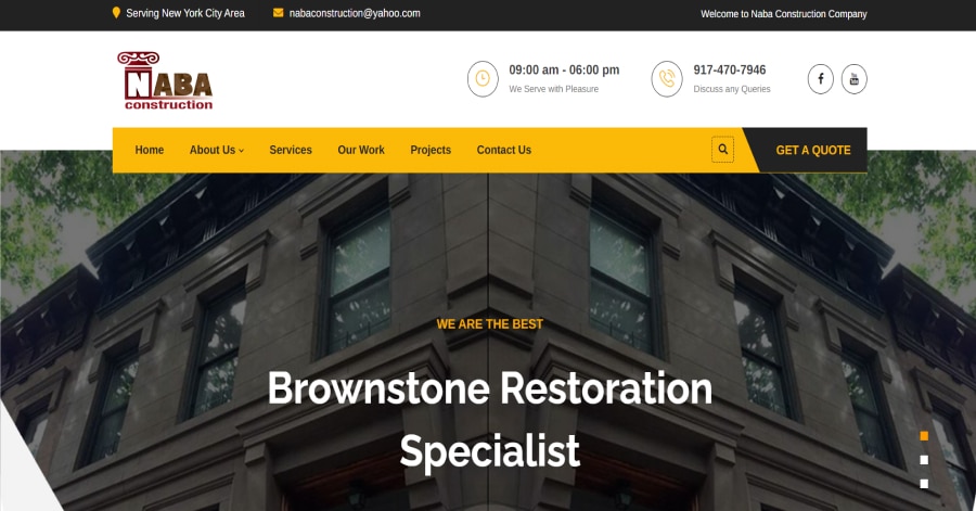 Naba Construction - Construction Website Design