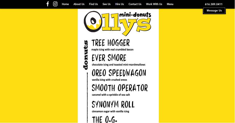Olly’s Donuts - Menu Website Design