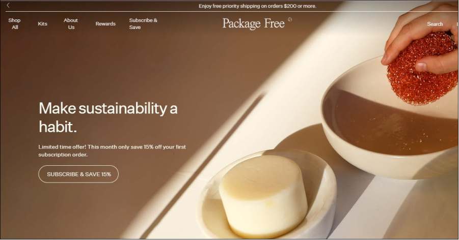 Package Free Shop - Shopify Website Examples