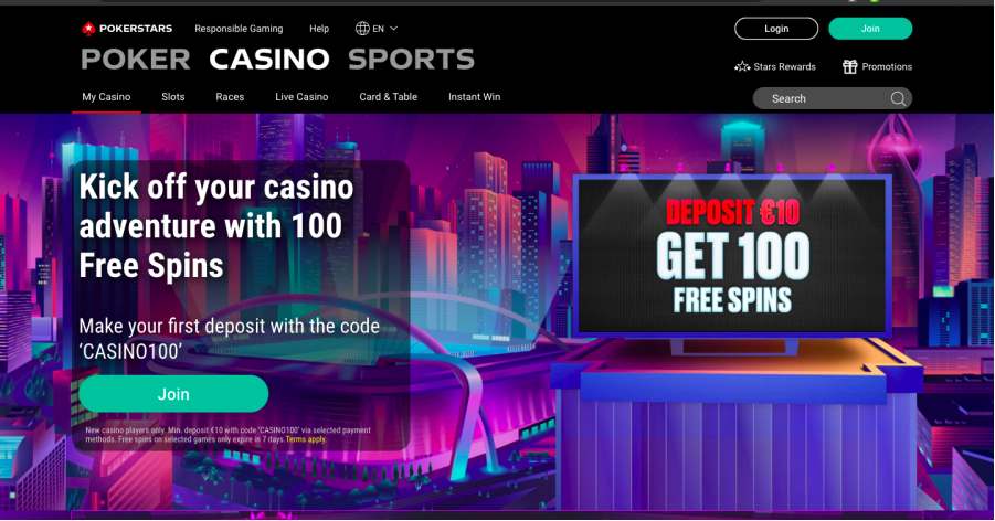 Pokerstars Casino Website Example