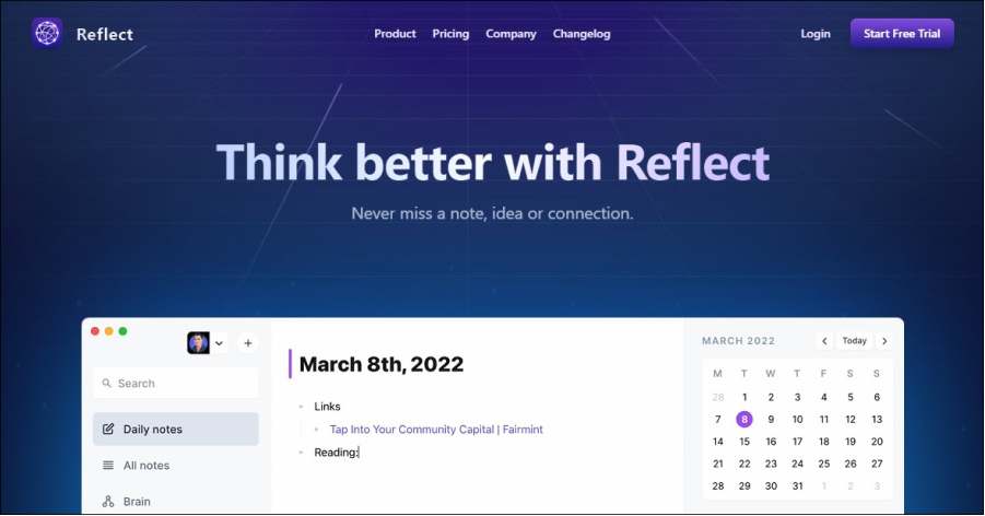 Reflect - Glassmorphism Website Examples