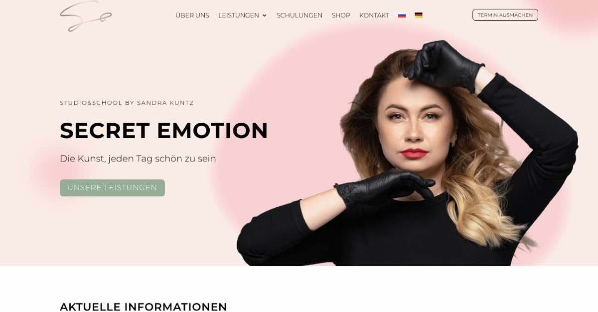SE Beauty Studio Makeup Artist Website Example