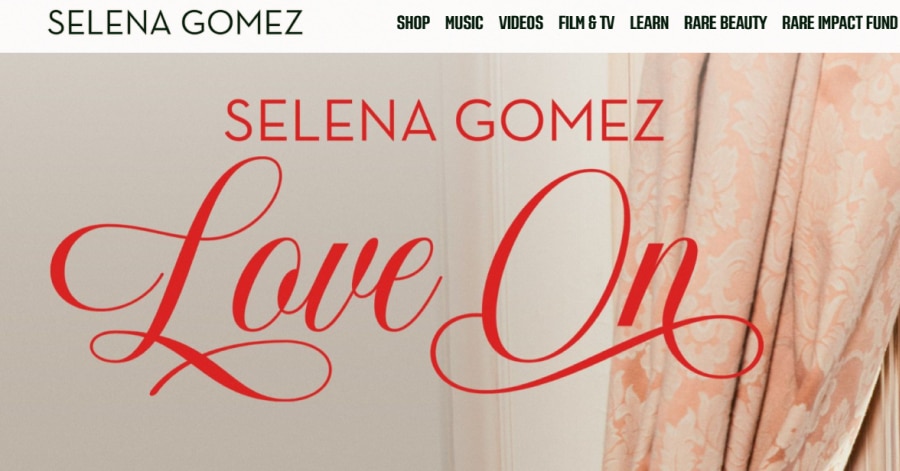 Selena - Influencer Website Examples