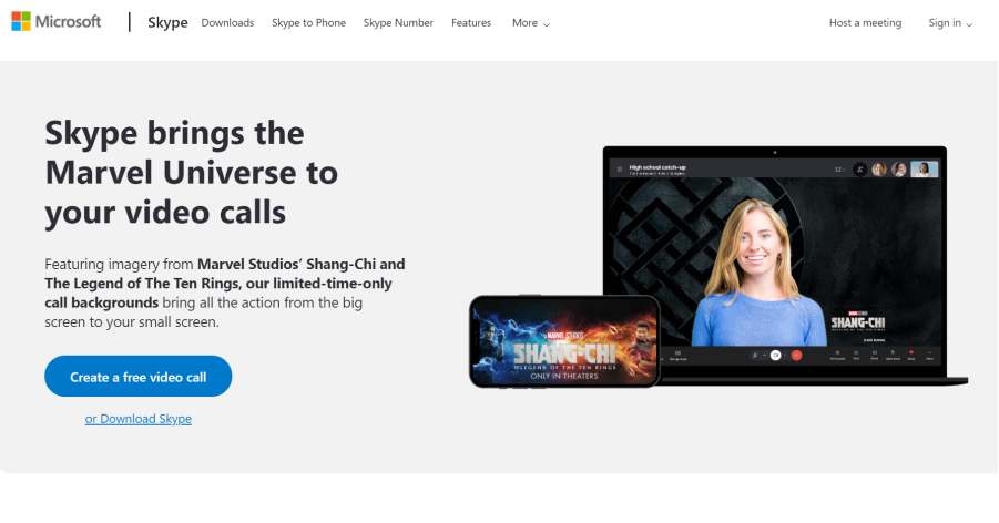 Skype - React Native Website Example