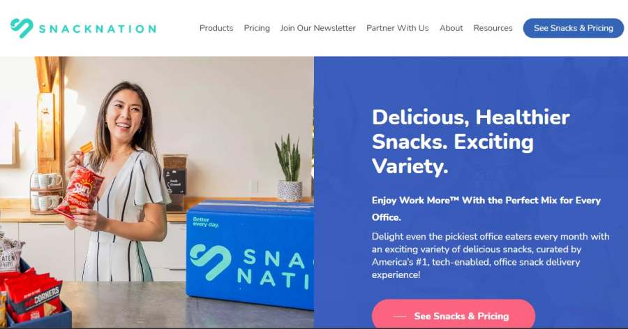 SnackNation - Above The Fold Website Examples