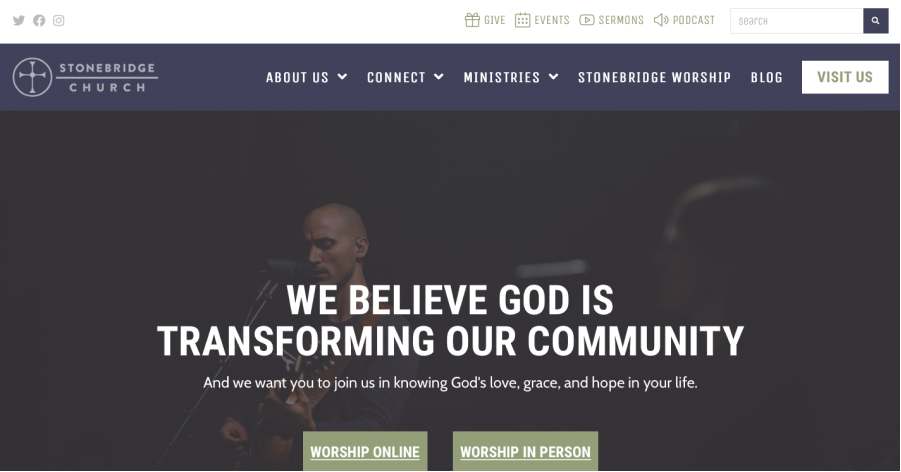 Stonebridge Church Website Example