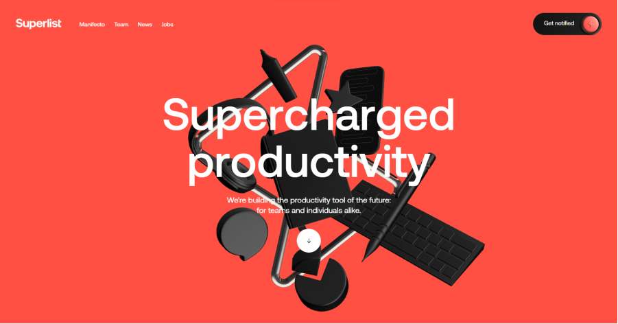 Superlist - Red Website Example