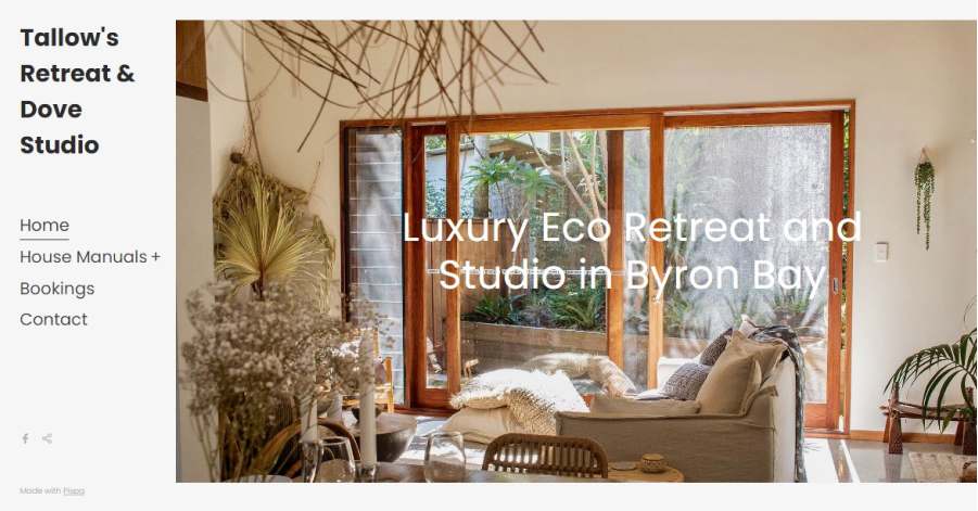 Tallow's Retreat & Dove Studio - Clean Website Examples