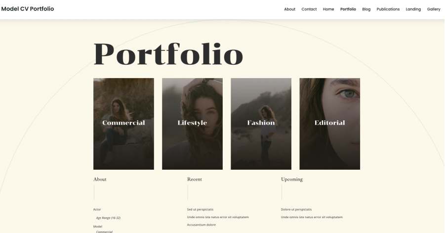 Template Portfolio Model CV Business Coach Template