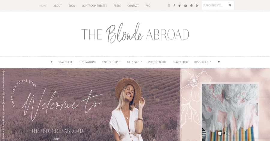 The Blonde Abroad - Blog Website Design