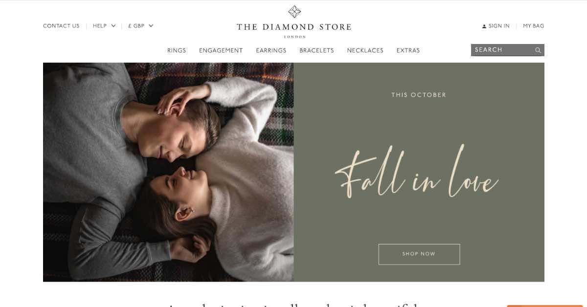 The Diamond Store Jewelry Website Example