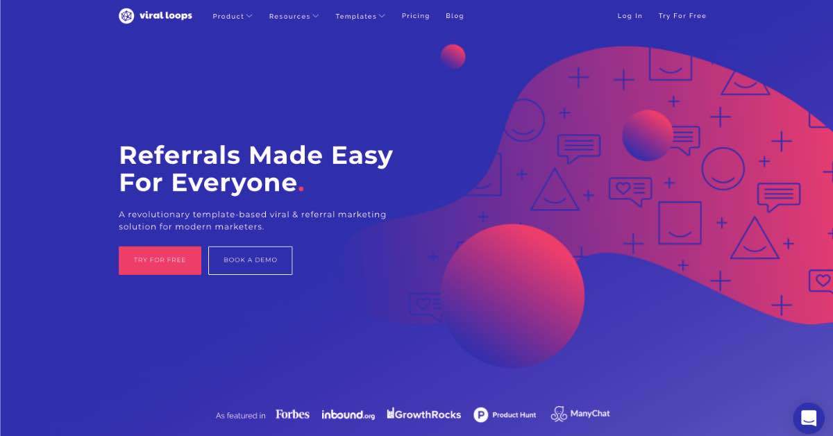 Viral Loops Startup Website Example