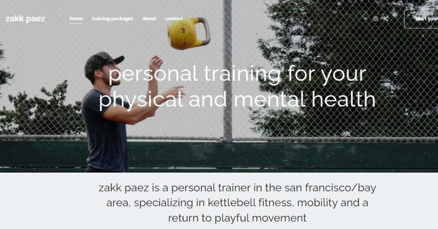 Zakk Paez - Personal Trainer Website Examples