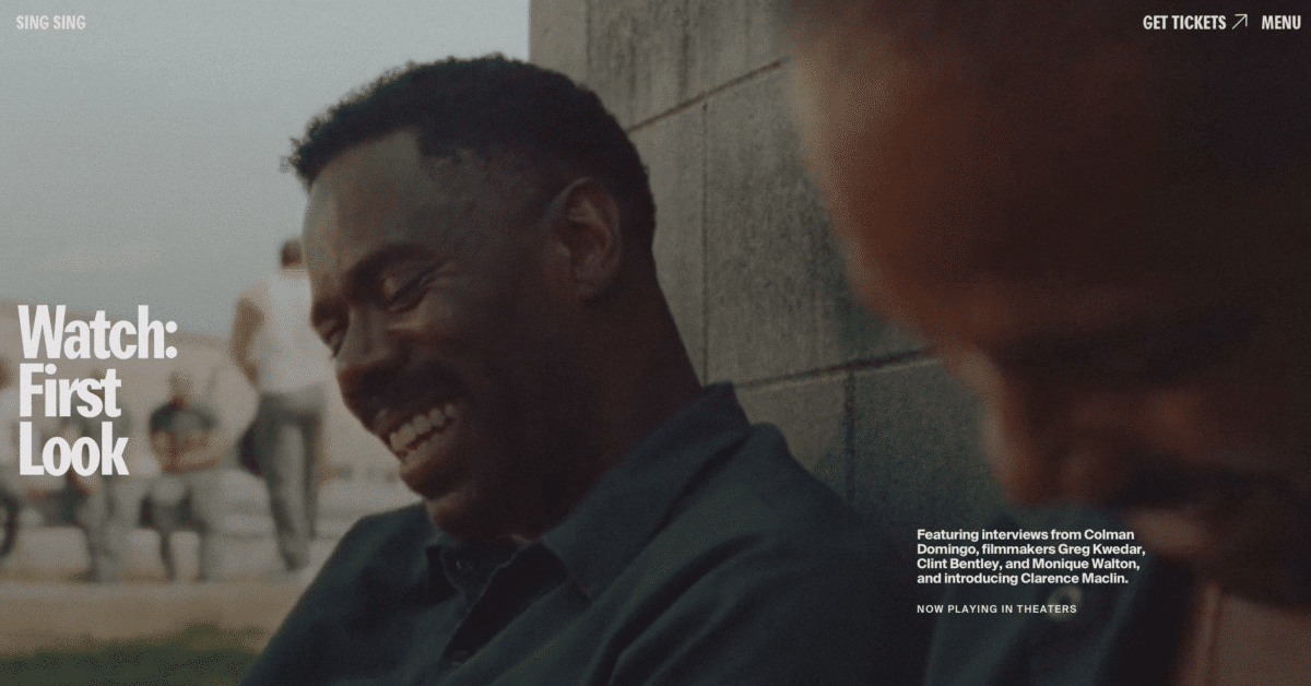 Sing Sing - Full-Screen Video Website Examples